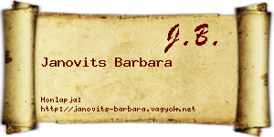 Janovits Barbara névjegykártya
